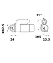 [ISKRIS0612] Starter Mahle MS313  2,7 Kw - 12V - 9T