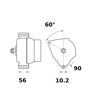 [ISKRIA1052] Alternator Mahle MG329  14V - 90 A