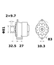 [ISKRIA0524] Alternator Mahle MG530  14V - 65 A