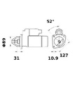 [ISKRIS0619] Starter Mahle MS108  3,7 Kw - 12V - 9T - (met reductie zie IS1254)