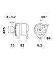 [ISKRIA0877] Alternator Mahle MG403  14V - 65 A