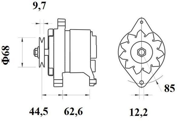[ISKRIA0071] Alternator Mahle MG43  14V - 55 A