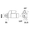 [ISKRIS0695] Starter Mahle MS271  3,1 Kw - 12V - 9T