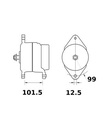 [ISKRIA0886] Alternator Mahle MG549  14V - 95 A