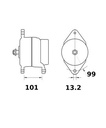 [ISKRIA1058] Alternator Mahle MG490  14V - 150 A