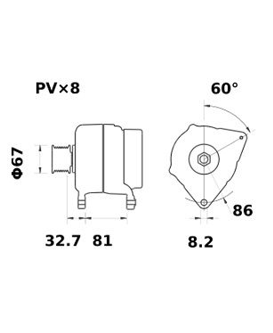 [ISKRIA1020] Alternator Mahle MG404  14V - 120 A