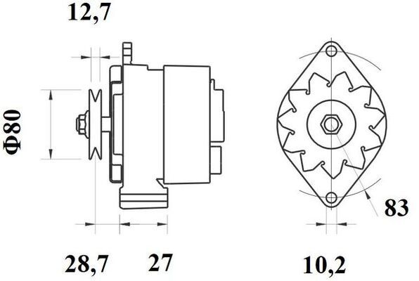 [ISKRIA0095] Alternator Mahle MG462  14V - 33 A