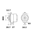 [ISKRIA0095] Alternator Mahle MG462  14V - 33 A