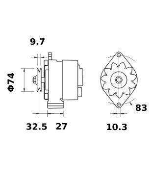 [ISKRIA0513] Alternator Mahle MG479  14V - 65 A