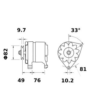 [ISKRIA1046] Alternator Mahle MG599  14V - 80 A