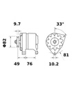 [ISKRIA1046] Alternator Mahle MG599  14V - 80 A