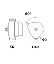 [ISKRIA1095] Alternator Mahle MG4  14V - 120 A