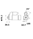[ISKRIS1045] Starter Iskra  2,0 Kw - 12V - 9T - Links draaien