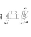 [ISKRIS1015] Starter Iskra  1,2 Kw - 12V - 9T - Links draaien