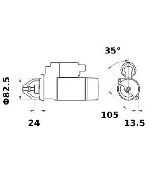 [ISKRIS0432] Starter Malhe MS190  2,7 Kw - 12V - 9T