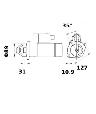 [ISKRIS0730] Reductiestarter Mahle MG439  4,0 Kw - 24V - 11T - montage links