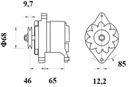 [ISKRIA0112] Alternator Mahle MG127  14V - 55 A