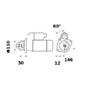 [ISKRIS0203] Starter Mahle MS388  2,7 Kw - 12V - 9T - (met reductie zie IS1263)
