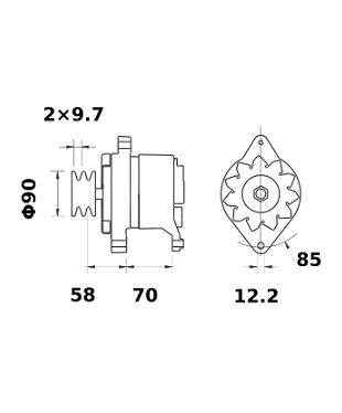 [ISKRIA0329] Alternator Mahle MG521  14V - 65 A