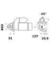 [ISKRIS0862] Starter Mahle MS366  3,1 Kw - 12V - 9T