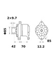 [ISKRIA0330] Alternator Mahle MG524  14V - 65 A