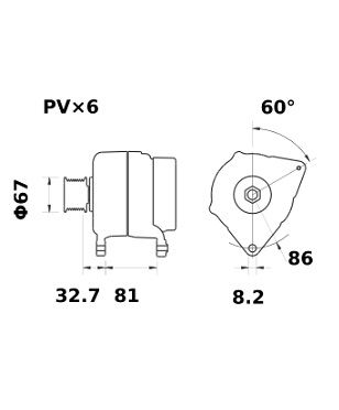 [ISKRIA1018] Alternator Mahle MG15  14V - 100 A