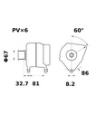 [ISKRIA1018] Alternator Mahle MG15  14V - 100 A