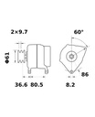 [ISKRIA0881] Alternator Mahle MG407  14V - 95 A