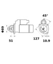 [ISKRIS0179] Starter Mahle MS 184  3,0 Kw - 12V - 11T - (met reductie zie IS0836)