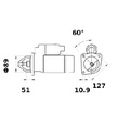 [ISKRIS0663] Starter Mahle MS365  4,0 Kw - 12V - 10T