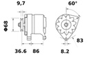 [ISKRIA0305] Alternator Mahle MG427  14V - 55 A