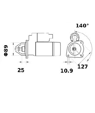 [ISKRIS0705] Starter Mahle MS355  3,1 Kw - 12V - 11T - (met reductie zie IS1384)