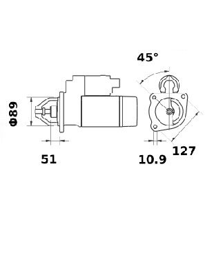 [ISKRIS0704] Starter Mahle MS352  3,1 Kw - 12V - 9T - (met reductie zie IS1383)