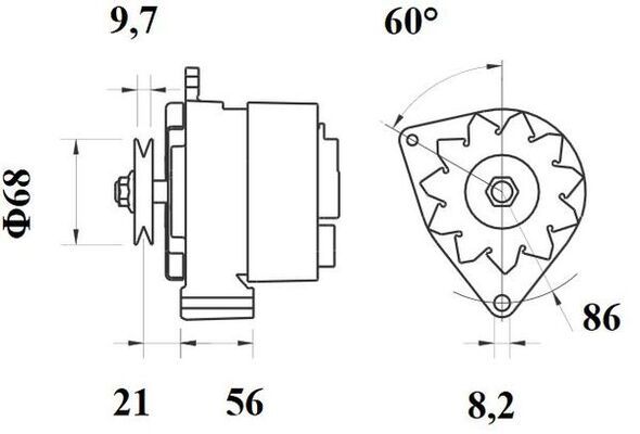 [ISKRIA0096] Alternator Mahle MG124  14V - 33 A