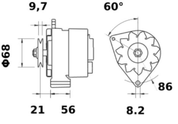 [ISKRIA0096] Alternator Mahle MG124  14V - 33 A