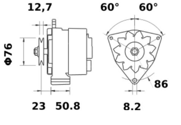 [ISKRIA0230] Alternator Mahle MG228  14V - 55 A