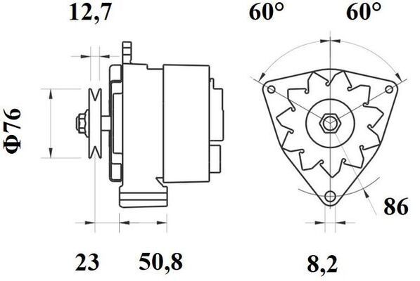 [ISKRIA0230] Alternator Mahle MG228  14V - 55 A
