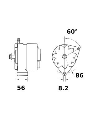 [ISKRIA0507] Alternator Mahle MG517  14V - 33 A
