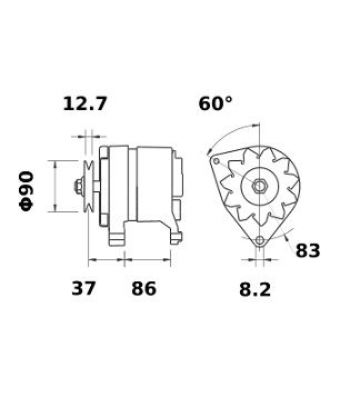 [ISKRIA0276] Alternator Mahle MG110  14V - 65 A