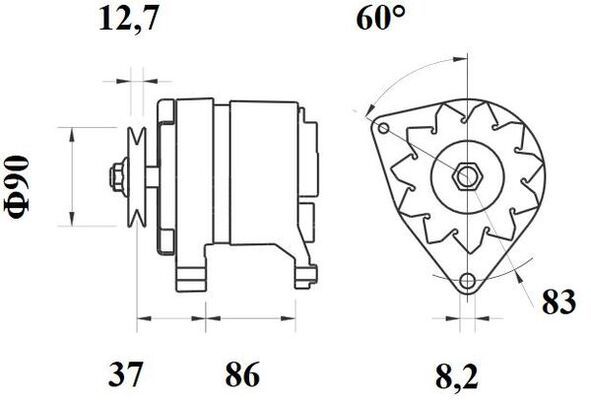 [ISKRIA0276] Alternator Mahle MG110  14V - 65 A