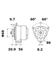 [ISKRIA0499] Alternator Mahle MG604  14V - 65 A