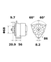 [ISKRIA0914] Alternator Mahle MG210  14V - 80 A