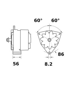 [ISKRIA1153] Alternator Mahle MG597  14V - 120 A