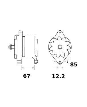 [ISKRIA0463] Alternator Mahle MG515  14V - 65 A