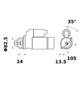[ISKRIS0254] Starter Mahle MS354  3,0 Kw - 12V - 9T - (met reductie zie IS1450)