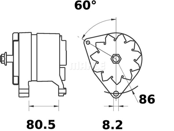[ISKRIA0810] Alternator Mahle MG212  14V - 70 A