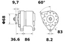 [ISKRIA0301] Alternator Mahle MG426  14V - 55 A 