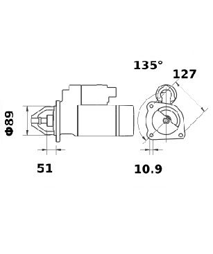 [ISKRIS1018] Starter Mahle MS152  3,0 Kw - 12V - 10T - (met reductie zie IS1315)