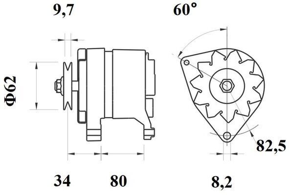 [ISKRIA0067] Alternator Mahle MG372  14V - 34 A 