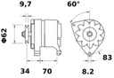 [ISKRIA0067] Alternator Mahle MG372  14V - 34 A 